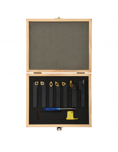 Set di Utensili Indicizzabili per Tornitura 12 pz 12x12 mm 80mm