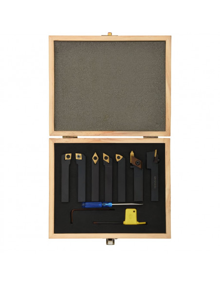 Set di Utensili Indicizzabili per Tornitura 12 pz 12x12 mm 80mm