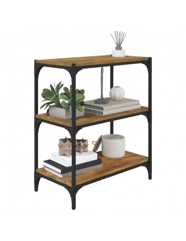 Libreria rovere fumo 60x33x70,5 cm Legno Multistrato e Acciaio