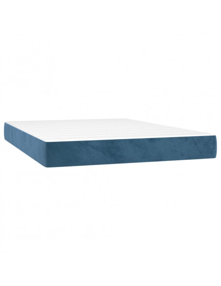 Materasso a Molle Blu Scuro 140x200x20 cm in Velluto