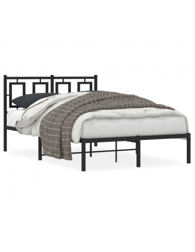 Giroletto con Testiera in Metallo Nero 120x200 cm