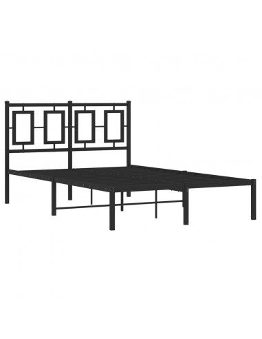 Giroletto con Testiera in Metallo Nero 120x200 cm