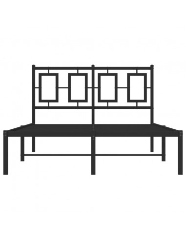 Giroletto con Testiera in Metallo Nero 120x200 cm