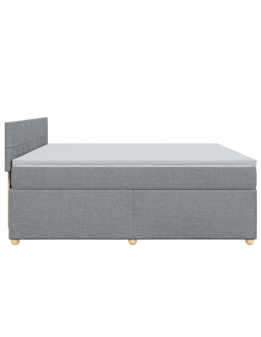 Giroletto a Molle con Materasso Grigio Chiaro 200x200cm Tessuto