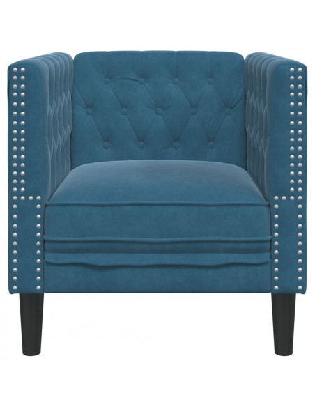 Poltrona Chesterfield Blu in Velluto