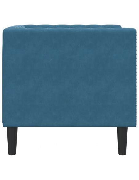 Poltrona Chesterfield Blu in Velluto