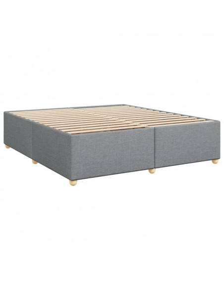 Giroletto a Molle con Materasso Grigio Chiaro 200x200cm Tessuto