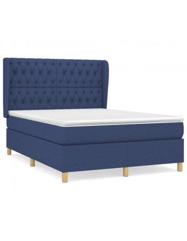 Giroletto a Molle con Materasso Blu 140x190 cm in Tessuto