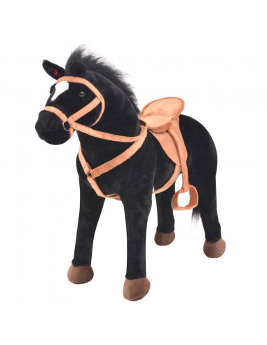Cavallo in Peluche in Piedi Nero