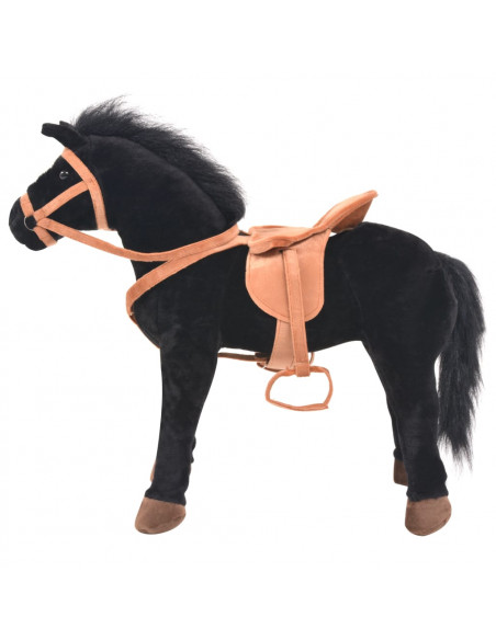 Cavallo in Peluche in Piedi Nero