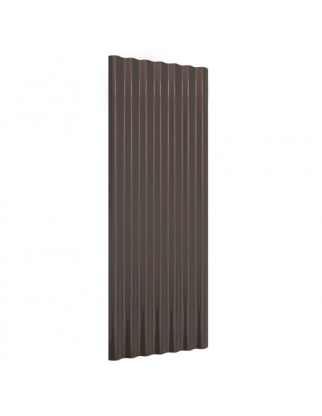 Pannelli Tetto 12pz Acciaio Verniciato Polvere Marrone 100x36cm