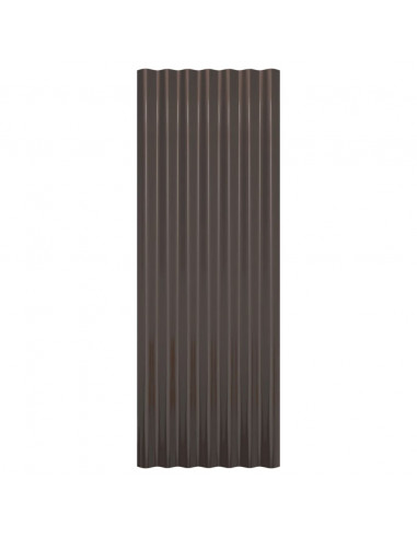 Pannelli Tetto 12pz Acciaio Verniciato Polvere Marrone 100x36cm