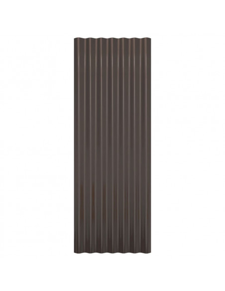 Pannelli Tetto 12pz Acciaio Verniciato Polvere Marrone 100x36cm