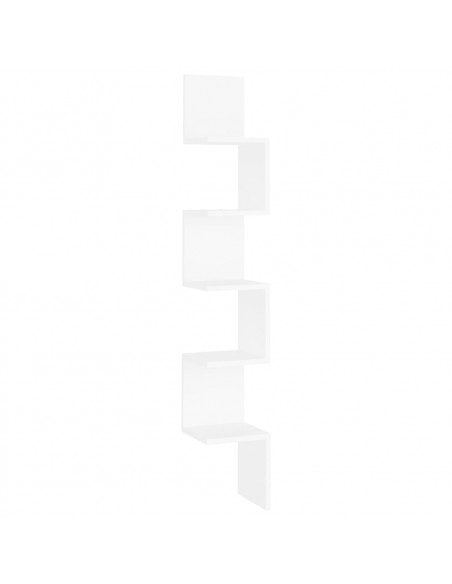 Scaffale Angolare da Parete Bianco 20x20x127,5cm in Multistrato