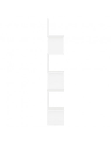 Scaffale Angolare da Parete Bianco 20x20x127,5cm in Multistrato