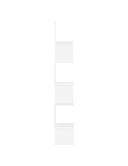 Scaffale Angolare da Parete Bianco 20x20x127,5cm in Multistrato