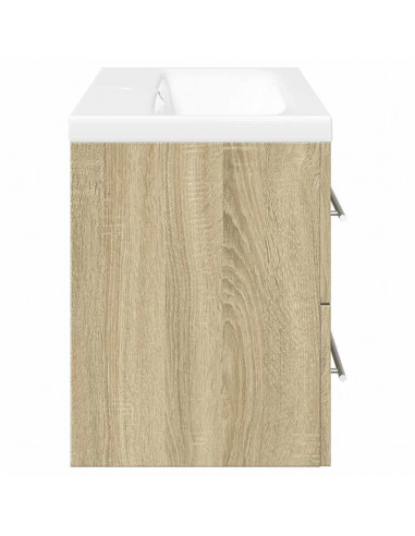 Set Mobili da Bagno 2 pz Rovere Sonoma in Legno Multistrato