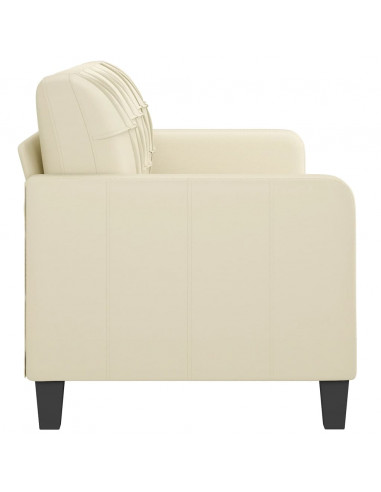 Divano a 3 Posti Crema 180 cm in Similpelle