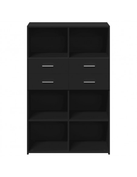 Credenza Nera 80x42,5x124 cm in Legno Multistrato