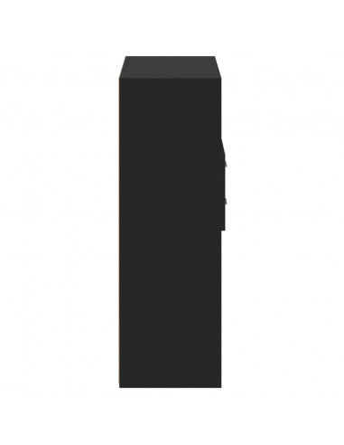 Credenza Nera 80x42,5x124 cm in Legno Multistrato