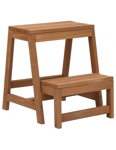 Scaletta Sgabello Pieghevole in Legno Massello di Abete