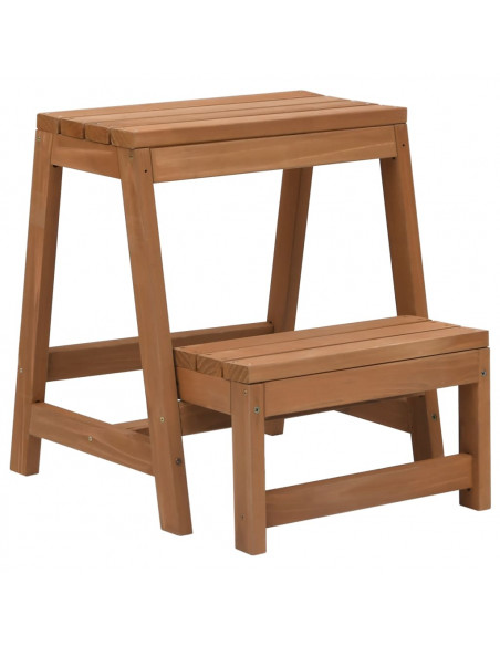 Scaletta Sgabello Pieghevole in Legno Massello di Abete