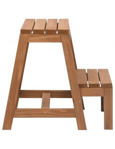 Scaletta Sgabello Pieghevole in Legno Massello di Abete