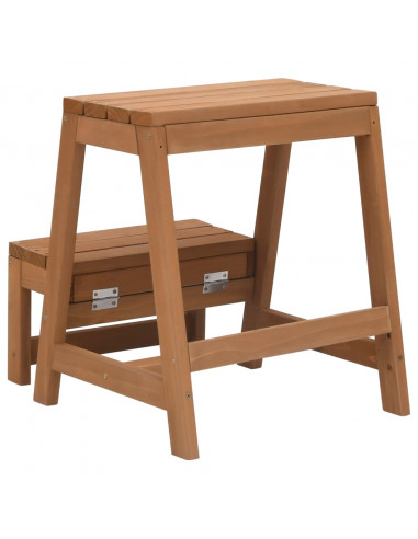 Scaletta Sgabello Pieghevole in Legno Massello di Abete