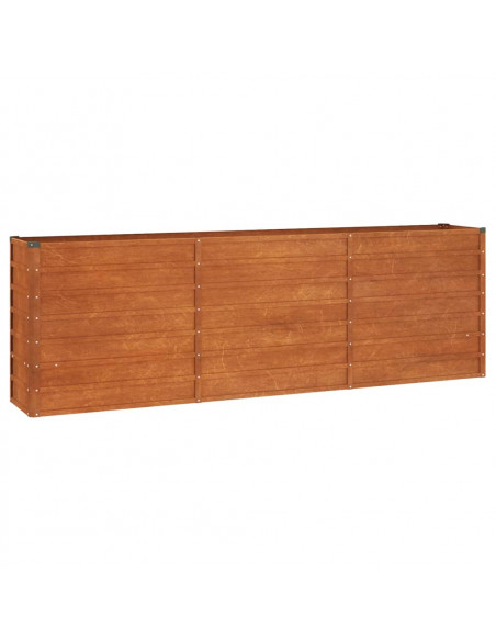 Letto Rialzato da Giardino Ruggine 240x40x77 cm Acciaio Corten