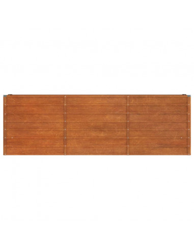 Letto Rialzato da Giardino Ruggine 240x40x77 cm Acciaio Corten