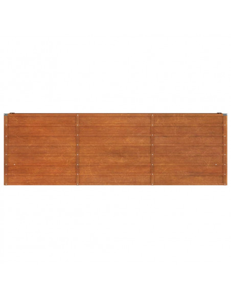 Letto Rialzato da Giardino Ruggine 240x40x77 cm Acciaio Corten