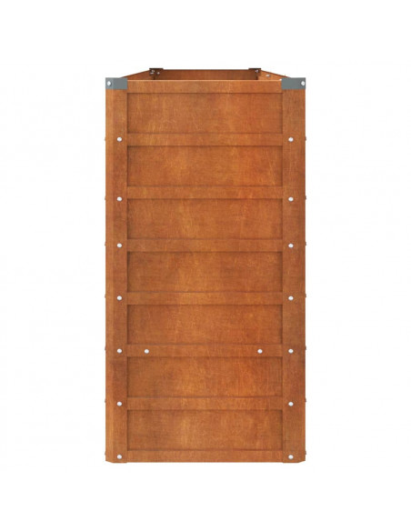 Letto Rialzato da Giardino Ruggine 240x40x77 cm Acciaio Corten