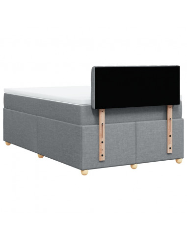 Giroletto a Molle con Materasso Grigio Chiaro 120x200cm Tessuto