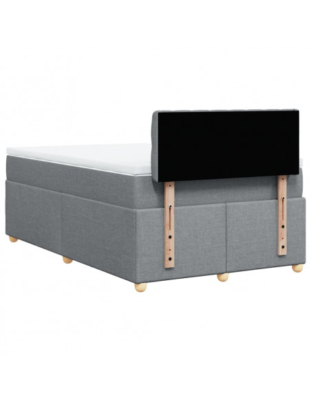 Giroletto a Molle con Materasso Grigio Chiaro 120x200cm Tessuto