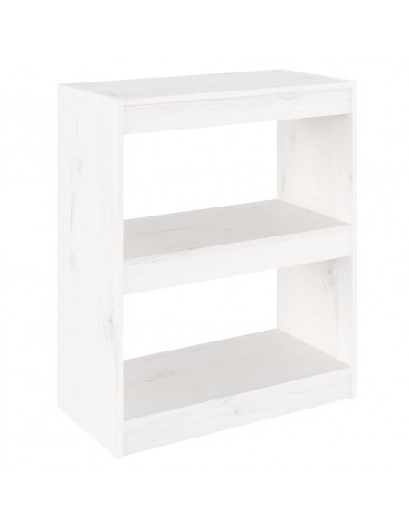 Libreria/Divisorio Bianco 60x30x71,5 cm in Massello di Pino