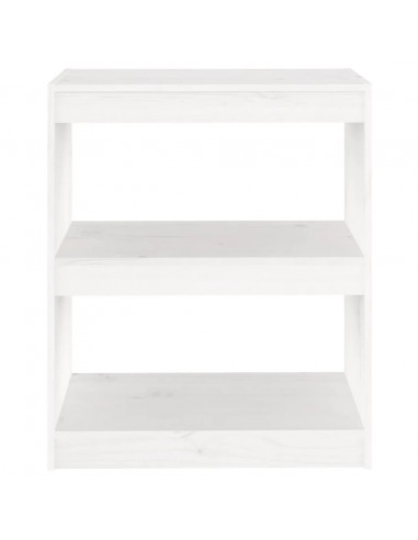 Libreria/Divisorio Bianco 60x30x71,5 cm in Massello di Pino