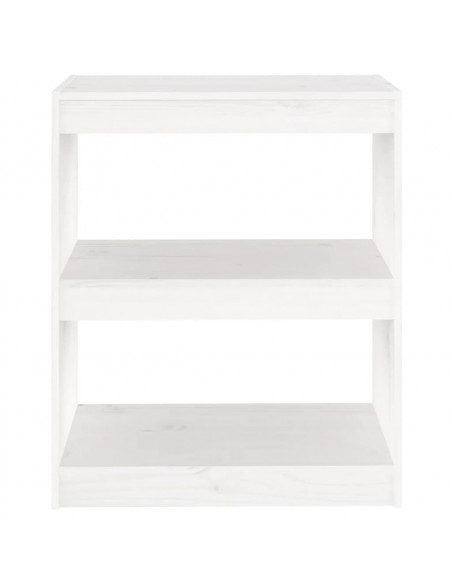 Libreria/Divisorio Bianco 60x30x71,5 cm in Massello di Pino