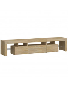 Mobile Porta TV con Luci LED Rovere Sonoma 200x36,5x40 cm 2