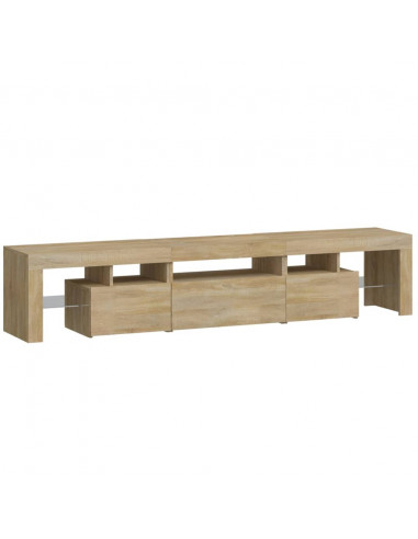 Mobile Porta TV con Luci LED Rovere Sonoma 200x36,5x40 cm