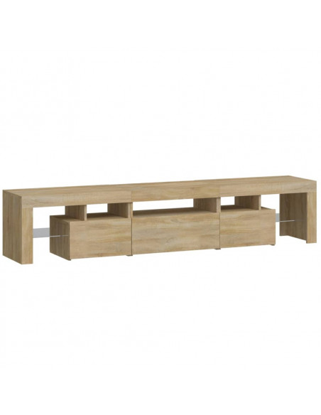 Mobile Porta TV con Luci LED Rovere Sonoma 200x36,5x40 cm