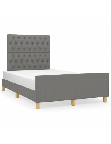 Giroletto con Testiera Grigio Scuro 120x190 cm in Tessuto