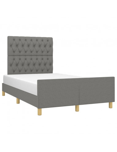 Giroletto con Testiera Grigio Scuro 120x190 cm in Tessuto