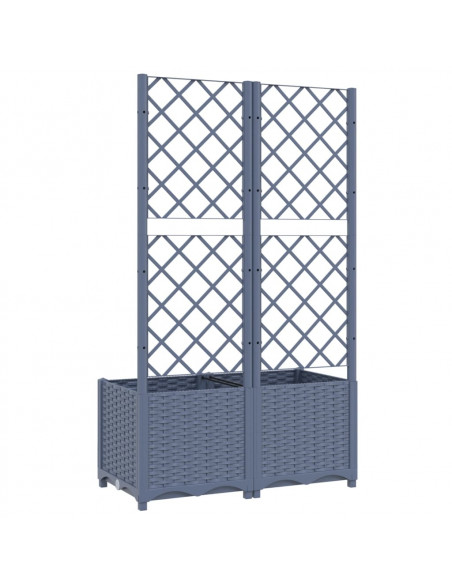 Fioriera da Giardino con Graticcio Grigio Scuro 80x40x136 cm PP