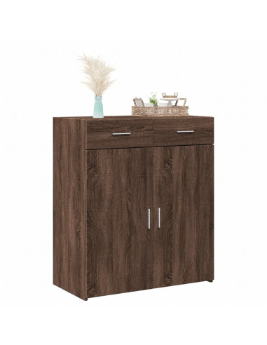 Credenza Rovere Marrone 80x42,5x93 cm in Legno Multistrato