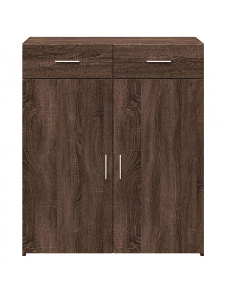 Credenza Rovere Marrone 80x42,5x93 cm in Legno Multistrato