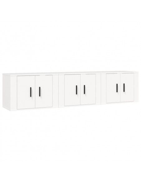 Mobili Porta TV a Parete 3 pz Bianco 57x34,5x40 cm