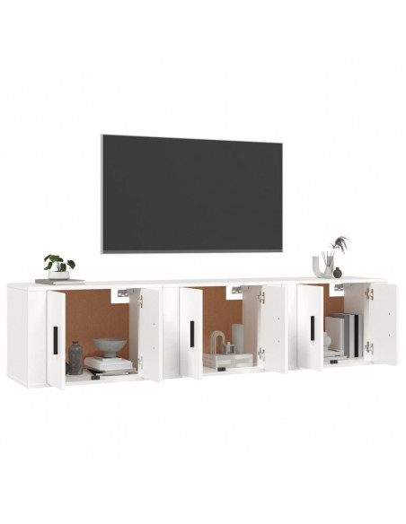 Mobili Porta TV a Parete 3 pz Bianco 57x34,5x40 cm