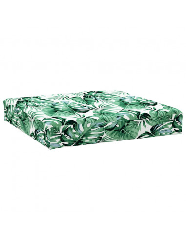 Cuscino Pallet Motivo a Foglie 60x60x9,5 cm in Tessuto Oxford