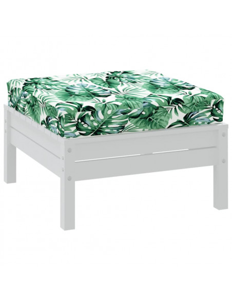 Cuscino Pallet Motivo a Foglie 60x60x10 cm in Tessuto Oxford
