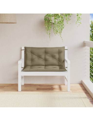 Cuscini Panca Giardino 2pz Tortora Mélange 100x50x7cm Tessuto